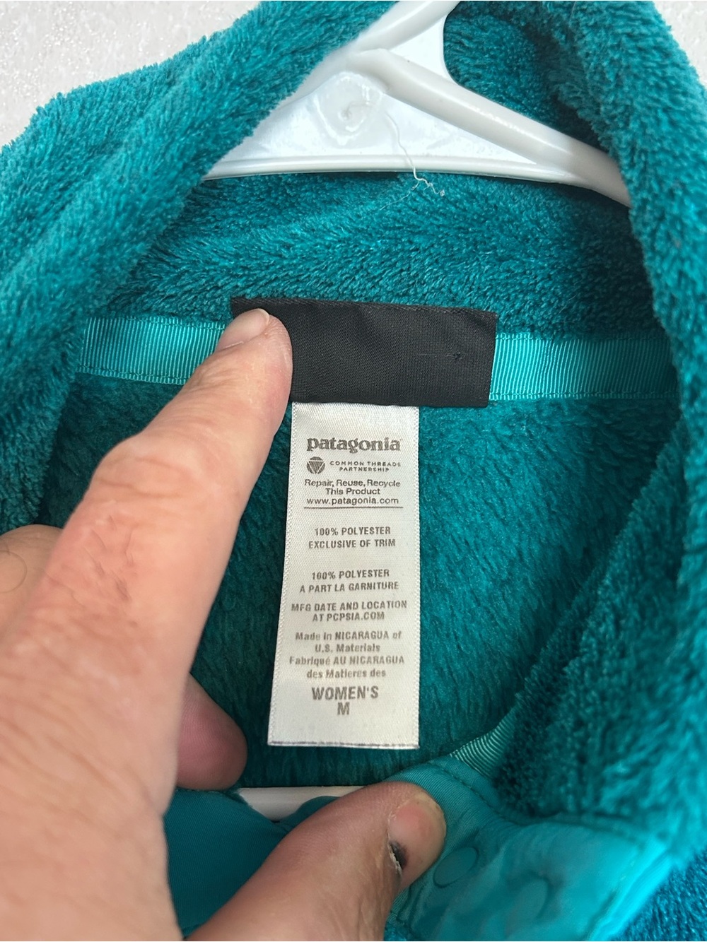 Patagonia | Teal Fleece Jacket with Aqua Chest Accent | Size Medium - Picture 5 of 6